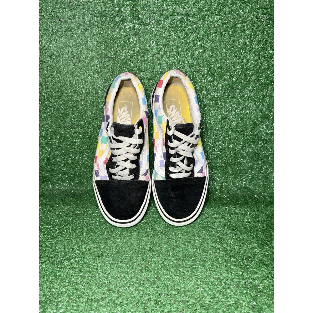 VANS Womens Size 7 Old Skool Checkerboard Multicolor Low Top Shoes Sneakers - Picture 6 of 9